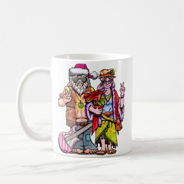Taza De Café Hippie Santa Couple (Izquierda)
