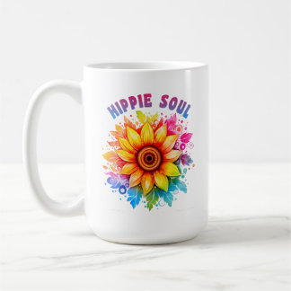 Taza De Café Hippie Soul Rainbow Sunflower Wild Vibes