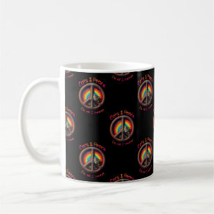 Taza De Café Hippie Tie Dye Cat ama a Personalizar de signo de