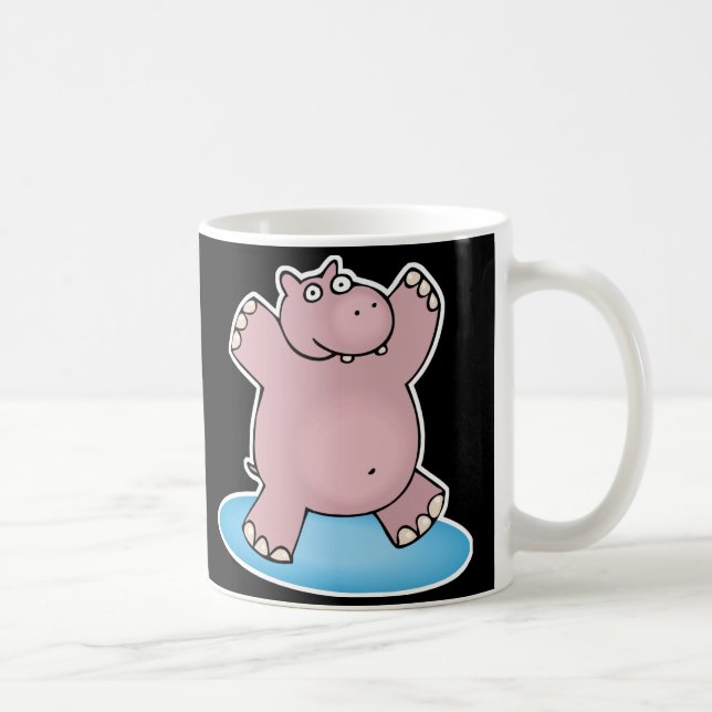 Taza De Café hippo bailando rosado (Derecha)