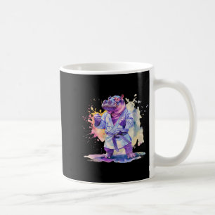 Taza De Café Hippo de Kickboxing Artes Marciales Karate Jiu-Jit