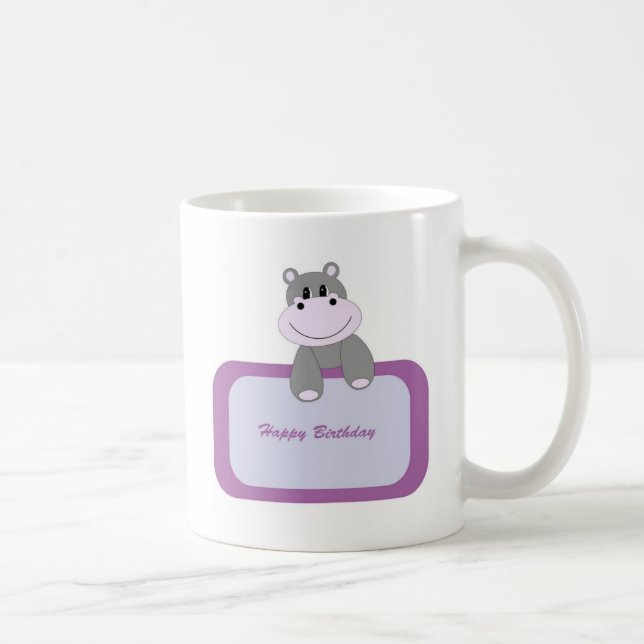 Taza De Café Hippo Feliz Cumpleaños (Derecha)