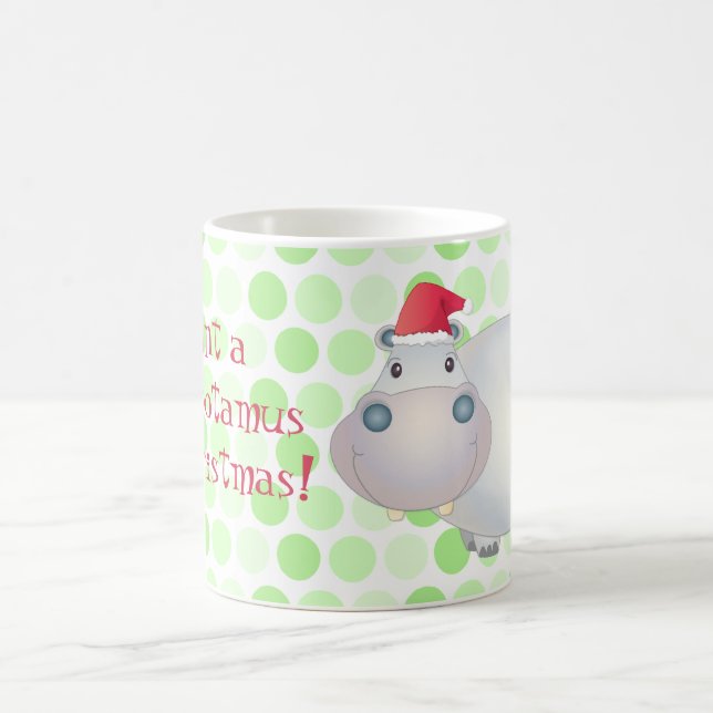 Taza De Café Hippo Hippopotamus Mug navidades (Centro)