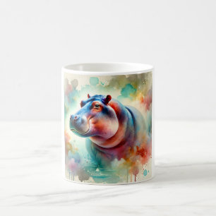Taza De Café Hippo in serenity 220924AREF119 - Watercolor
