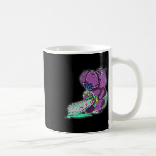 Taza De Café Hippo Scary Vaporwave Animal Chainsaw Hippo