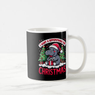 Taza De Café Hippopótamo Árbol de Navidad Xmas Hippo Lover Equi