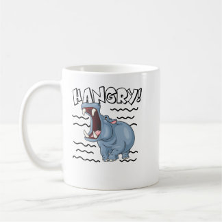 Taza De Café Hippopótamo Gracioso Hippopótamo Hangry Cute Hippo