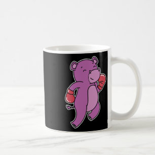 Taza De Café Hippopótamo hace boxeo