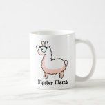 Taza De Café Hipster Llama<br><div class="desc">Yo era una llama antes de que fuera genial. ¿No querrías ser capaz de decir lo mismo? También puedes elegir tu propio color de fondo,  ¡no tiene por qué ser azul o amarillo!</div>