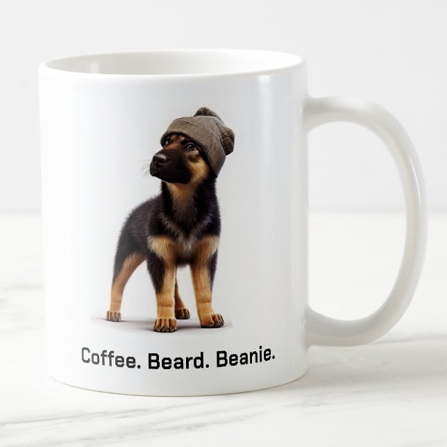 Taza De Café Hipster Pastor Alemán con Beanie Swagger (Subido por el creador)