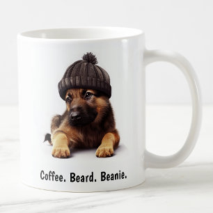 Taza De Café Hipster Pastor Alemán con Beanie Swagger