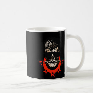 Taza De Café Hipster Skull Mustache Circulo Logotipo Calavera S