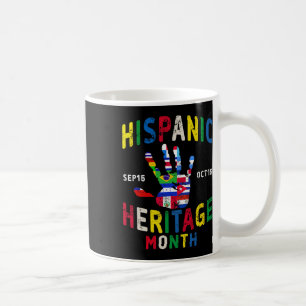 Taza De Café Hispano Patrimonio Mes Huella de huellas latinas