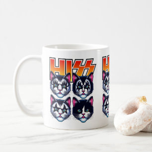 Taza De Café HISS Funny Cat Band Parodia a los amantes de gatos