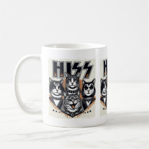 Taza De Café HISS Funny Cat Band Parodia a los amantes de gatos