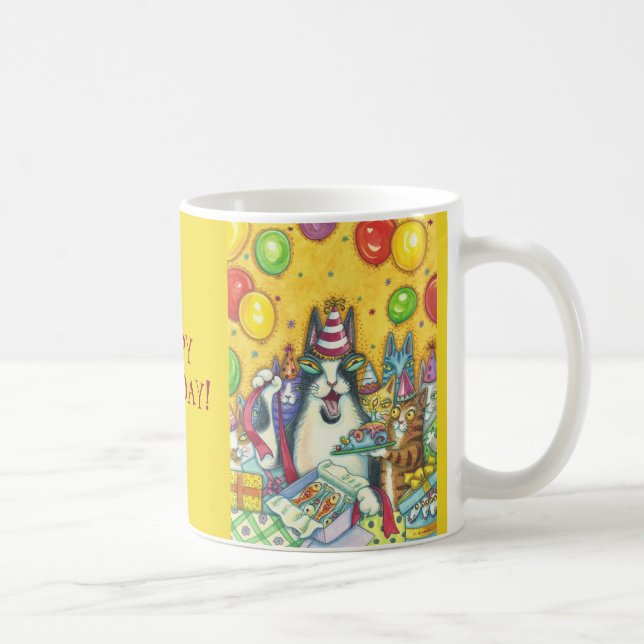 Taza De Café Hiss N' Fitz Gats BIRTHDAY MUG *Personalizar Texto (Derecha)