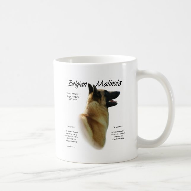 Taza De Café Historia belga malinois; todo sobre Malinois (Derecha)