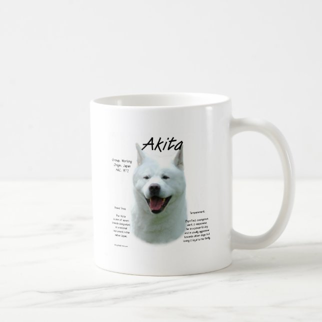 Taza De Café Historia de Akita Blanca (Derecha)