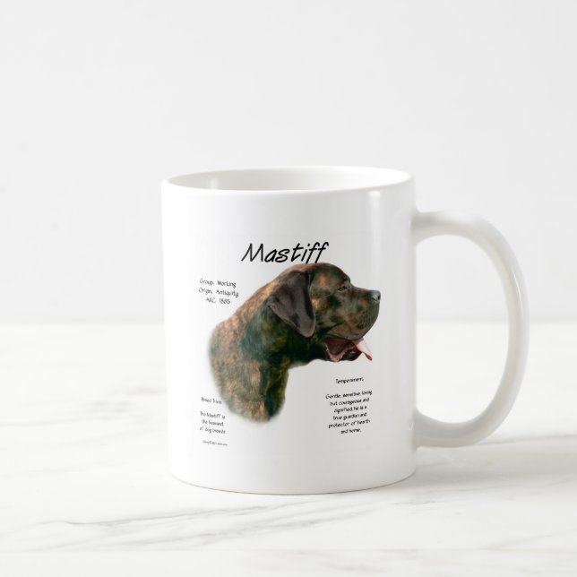Taza De Café Historia de Brindle Apricot Mastiff (Derecha)
