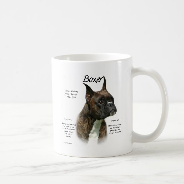 Taza De Café Historia de Brindle Boxer (Derecha)