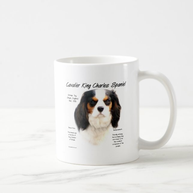 Taza De Café Historia de Cavalier King Charles Spaniel (tricolo (Derecha)