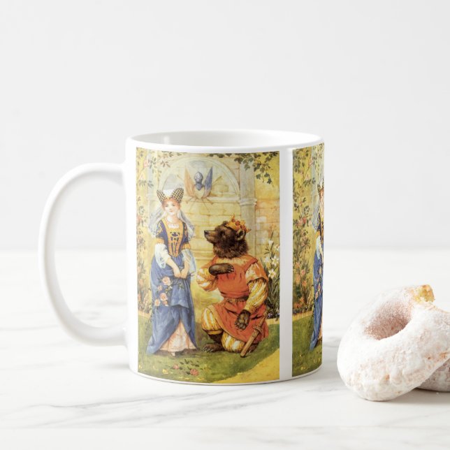 Taza De Café Historia de hadas, belleza y bestia (Con donut)