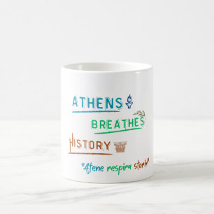 Taza De Café Historia de la respiración en Atenas - Arte de via