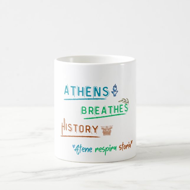 Taza De Café Historia de la respiración en Atenas - Arte de via (Centro)