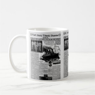 Taza De Café Historia de un periódico vintage Titanic