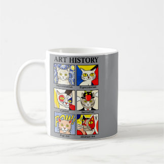 Taza De Café Historia del Arte de Gatos Pintura Divertida Profe