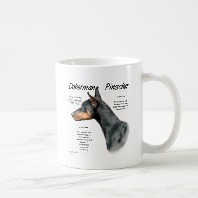 Taza De Café Historia del Doberman Negro (Derecha)