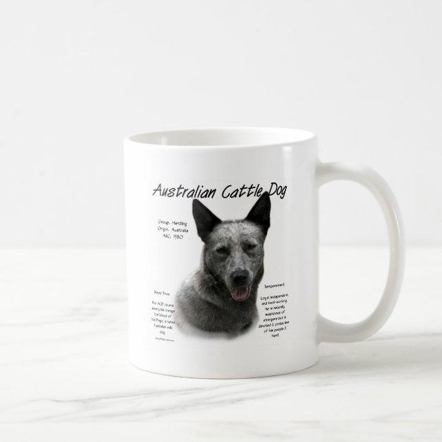 Taza De Café Historia del perro de ganado bovino azul australia (Derecha)