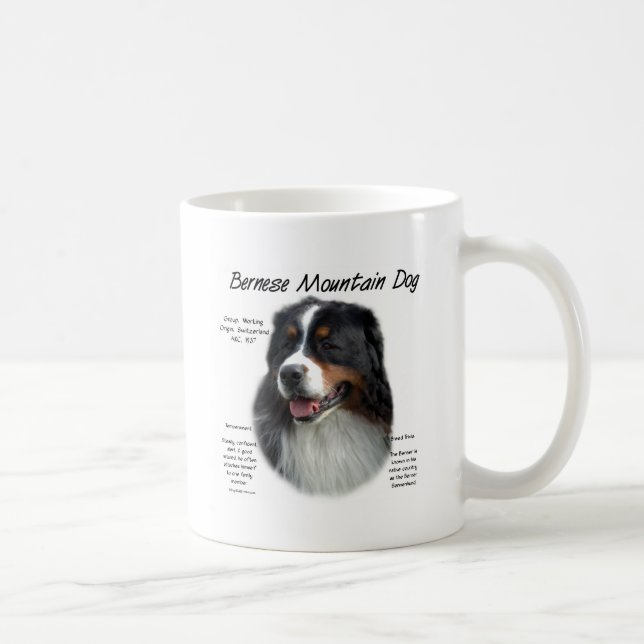 Taza De Café Historia del perro de montaña de Bernese; todo sob (Derecha)