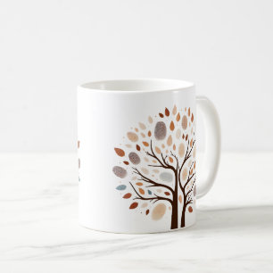 Taza De Café Historia del Tazón del Árbol de Otoño