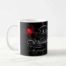 Taza De Café Historia natural Título Página Spiders Calligraphy