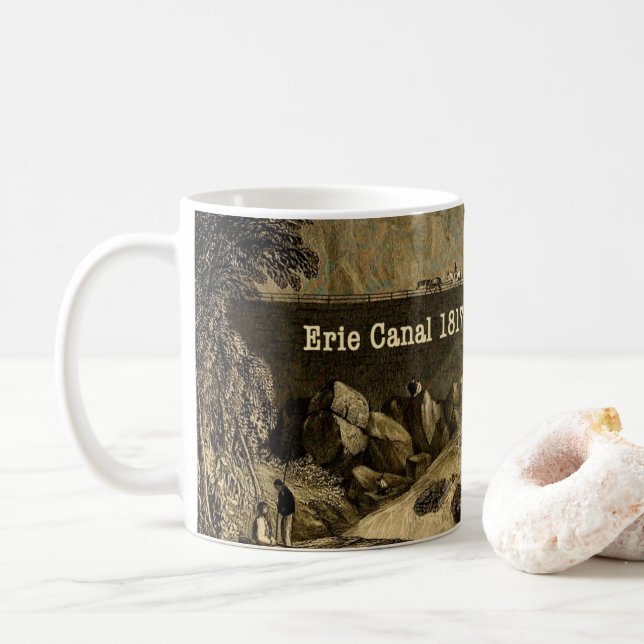 Taza De Café Histórico Canal Erie Bicentenario Años (Con donut)