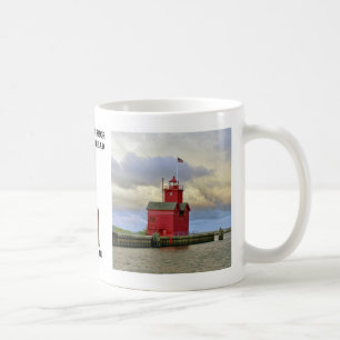 Taza De Café Histórico South Pierhead Light del puerto de Holla