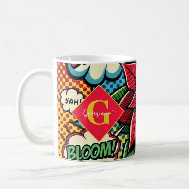 Taza De Café Historieta retro personalizada libro pop arte Poin (Izquierda)