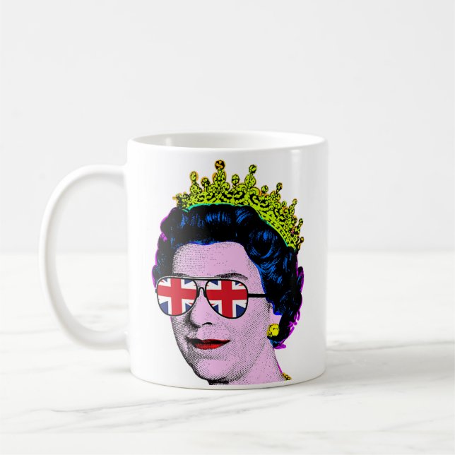 Taza De Café HM Queen Pop Art Moderno Platino Jubileo (Izquierda)