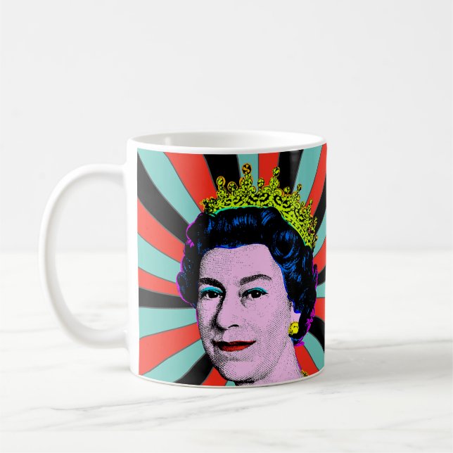 Taza De Café HM Queen Pop Art Moderno Platino Jubileo (Izquierda)
