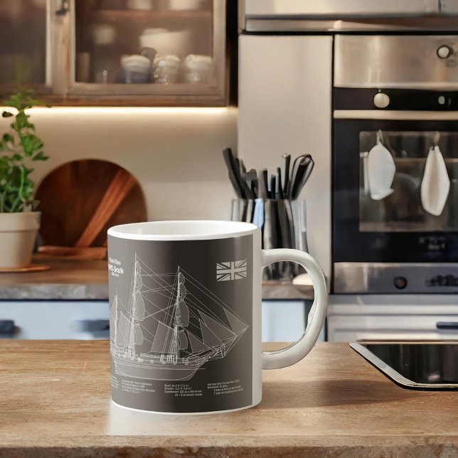 Taza De Café HMS Beagle Tall Ship - Ship Blueprint PBD (Subido por el creador)