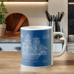 Taza De Café HMS Bounty - Planes de trazado de buques ABD