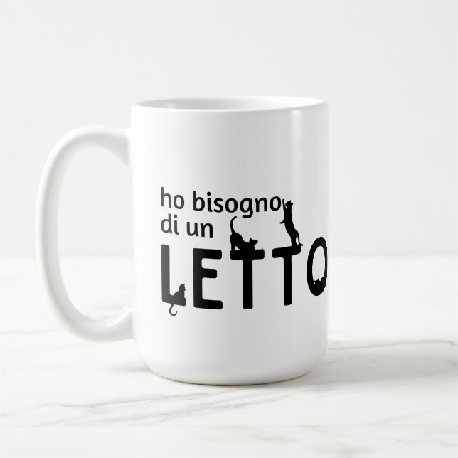 Taza De Café Ho Bisogno Di Un Letto (con gatti neri) (Izquierda)