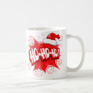 Taza De Café Ho Ho Ho Ho Ho atractiva santa riéndose blanco roj