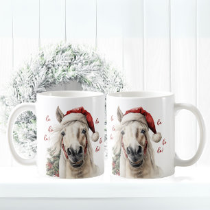 Taza De Café ¡Ho Ho Ho Ho Ho! Divertido caballo Santa Mug