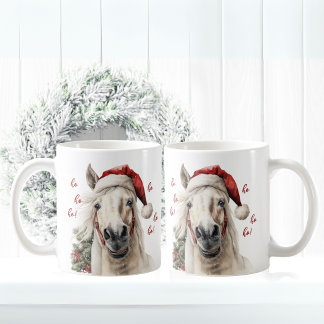 Taza De Café ¡Ho Ho Ho Ho Ho! Divertido caballo Santa Mug