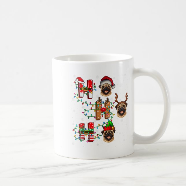 Taza De Café Ho Ho Ho Ho Santa Gorra de renos Elf coincidiendo  (Derecha)