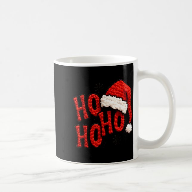 Taza De Café Ho Ho Ho Knitted Yarn Merry Christmas Santa Cozy H (Derecha)