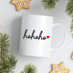 Taza De Café Ho Ho Ho   Navidades Corazón moderno Minimalista