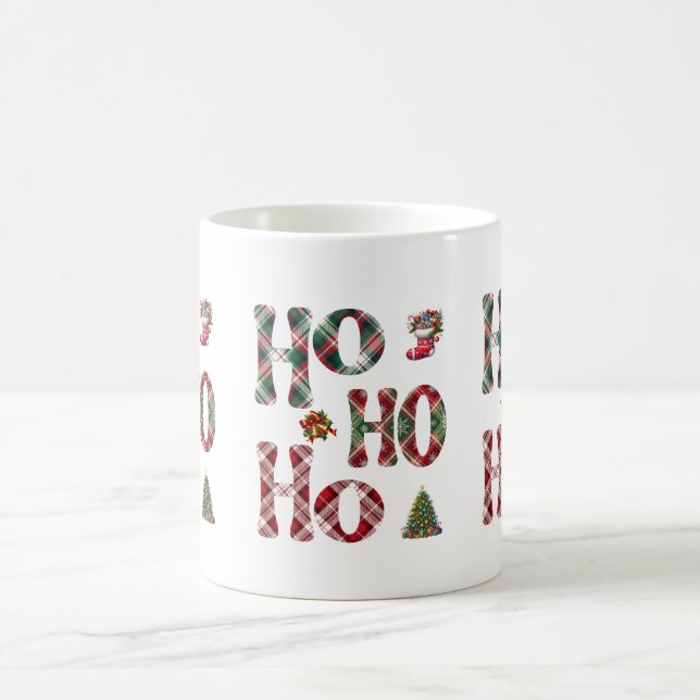 Taza De Café Ho Ho Ho Plaid Christmas  (Centro)